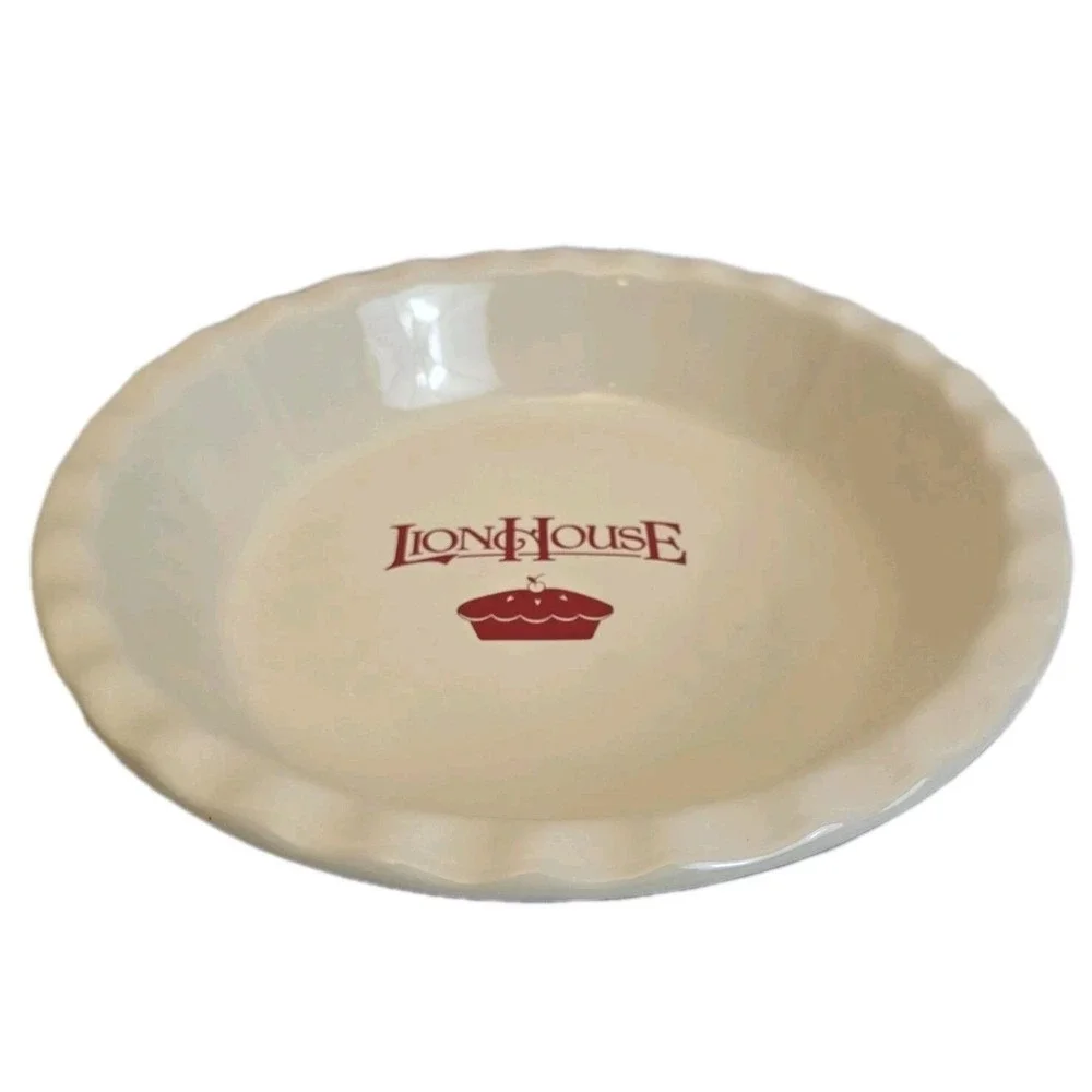 Vintage Ceramic Lion House Deep Dish‎ Ivory & Red. Logo. 10